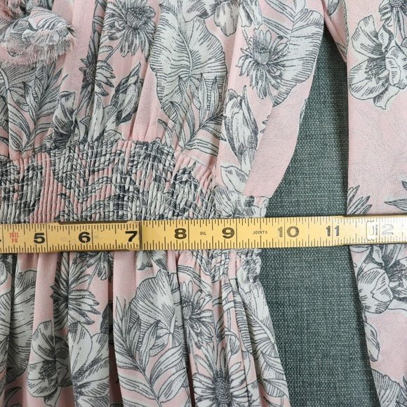 Misa Los Angeles Dress Womens M Smocked Blouson Pink Boho Chic Midi - Picture 11 of 16